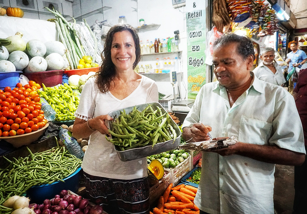 Anita Horan at a market in Sri Lanka.